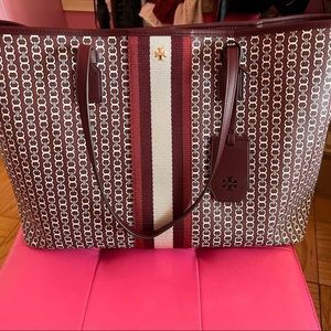 Tory Burch Women's Gemini Link Canvas Tote Purse Bag